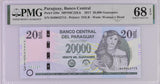 Paraguay 20000 Guaranies 2017 P 238 c Superb Gem UNC PMG 68 EPQ