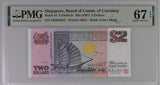 Singapore 2 Dollars ND 1997 P 34 H&S Superb Gem UNC PMG 67 EPQ