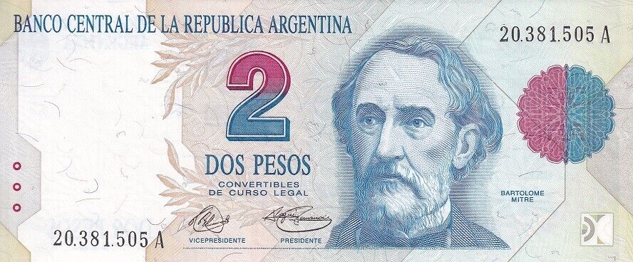 Argentina 2 Pesos ND 1992-1997 P 340 a UNC