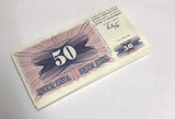Bosnia 50 Dinara 1992 P 12 UNC LOT 100 PCS 1 BUNDLE See Scan