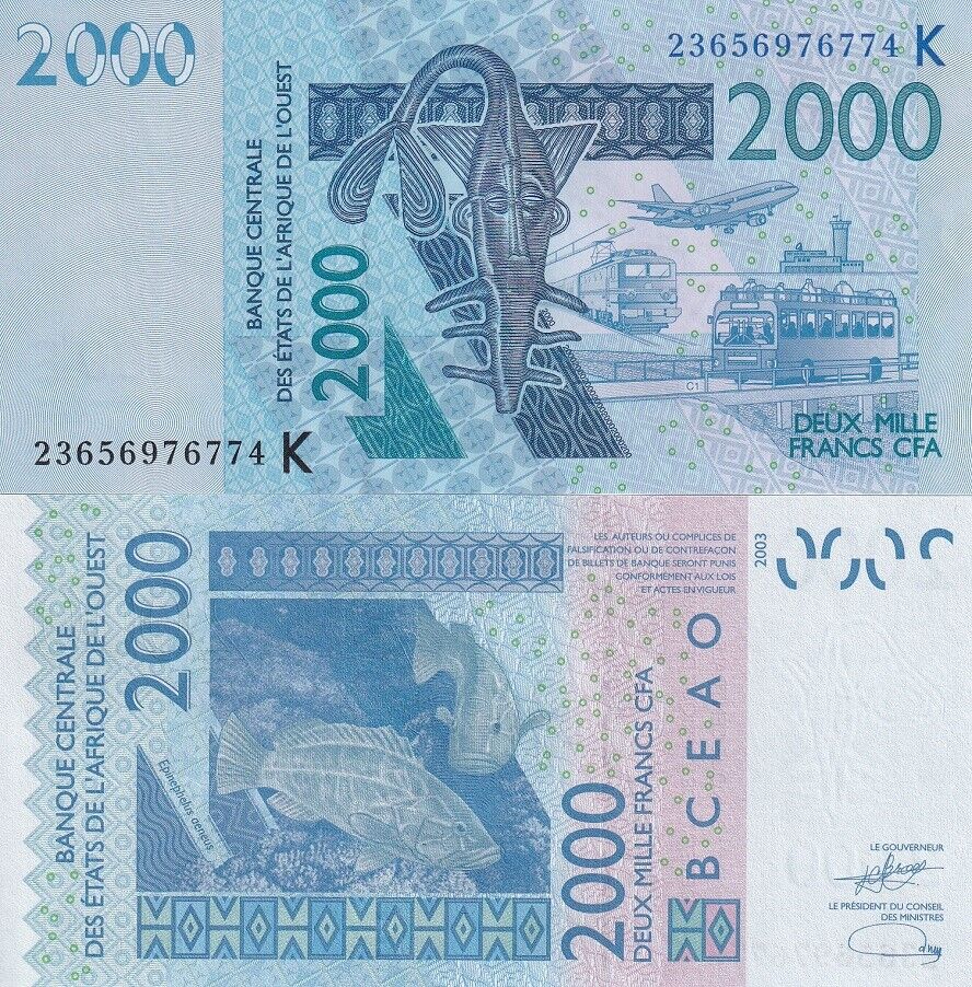 West African States Senegal 2000 Francs 2023 P 716 K UNC