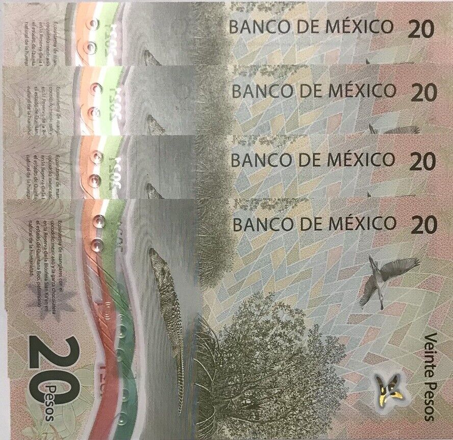 Mexico Set 4 PCS 20 Pesos 4 Different Sign 2022 P W132 UNC