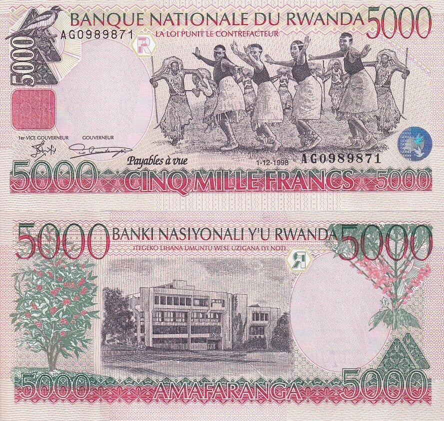 Rwanda 5000 Francs 1998 P 28 UNC