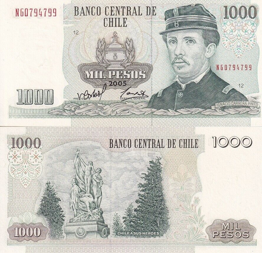 Chile 1000 Pesos 2005 P 154 f UNC