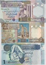 Libya Set 3 PCS 1/4 1/2 1 Dinar ND 2002 - 2004 P 62 P 63 P 68 UNC