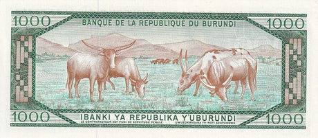 Burundi 1000 Francs 1988 P 31 d UNC