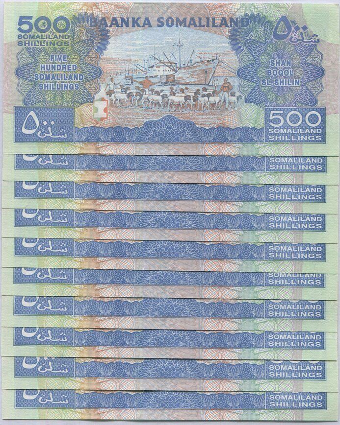Somaliland 500 Shillings 2016 P 6 UNC Lot 10 Pcs