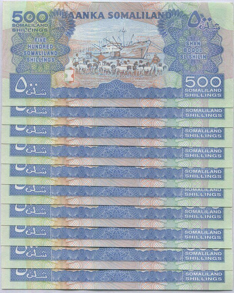 Somaliland 500 Shillings 2016 P 6 UNC Lot 10 Pcs