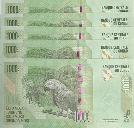 Congo 1000 Francs 2020 P 101 c UNC LOT 5 PCS