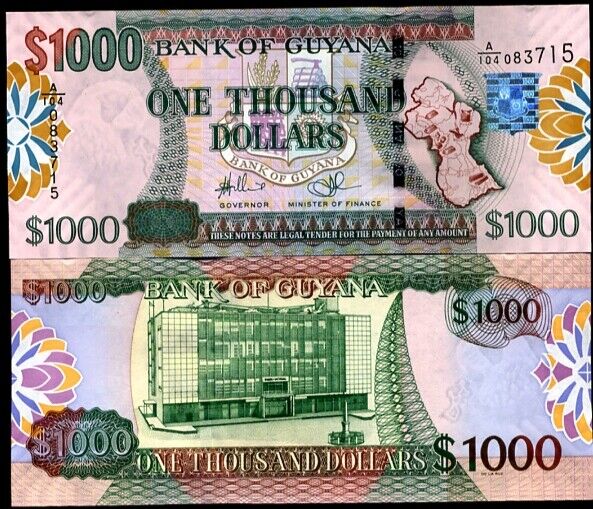 Guyana 1000 Dollars ND 2009-11 P 39 b UNC