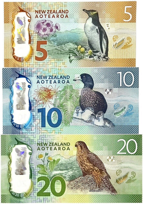 New Zealand Set 3 PCS 5 10 20 Dollars 2015-2018 P 191 P 192 193 UNC