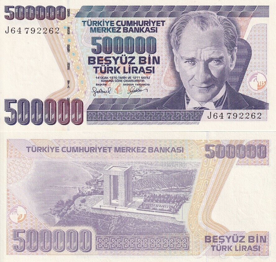 Turkey 500000 Lira L.1970 (1997) P 212 UNC