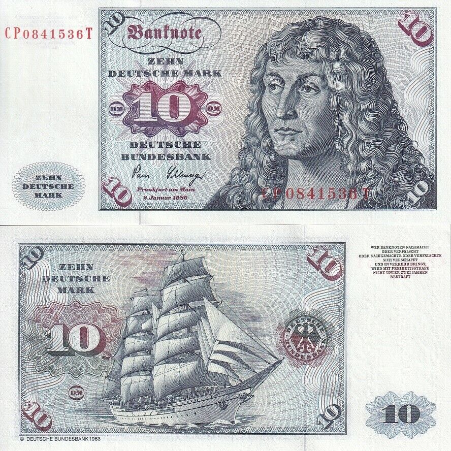 Germany 10 Mark 1980 P 31 d UNC