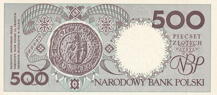 Poland 500 Zlotych 1990 P 172 b UNC