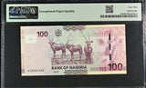 Namibia 100 Namibia Dollars 2018 P 14 b Superb Gem UNC PMG 69 EPQ Top Pop