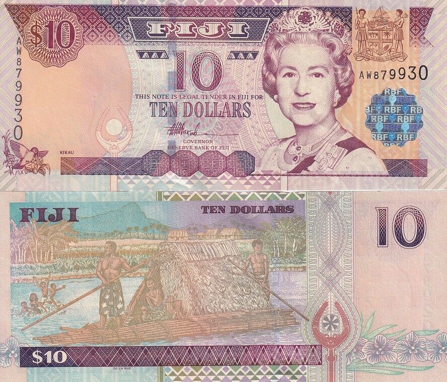 Fiji 10 Dollars ND 2002 P 106 AUnc