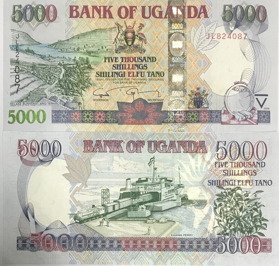 Uganda 5000 Shillings 2009 P 44 d UNC