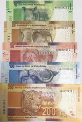 South Africa Set 5 PCS 10 20 50 100 200 2016 P 138 139 140 141 P 142 UNC