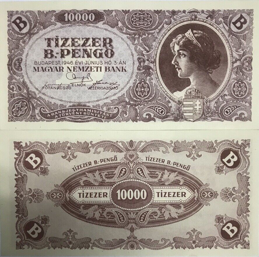 Hungary 	 10000 Milpengo 1946 P 132 UNC