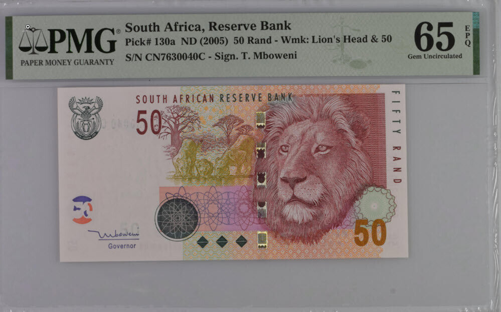 South Africa 50 Rands ND 2005 P 130 a GEM UNC PMG 65 EPQ