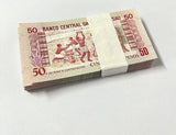 Guinea Bissau 50 Pesos  1990 P 10 UNC Lot 100 Pcs 1 Bundle