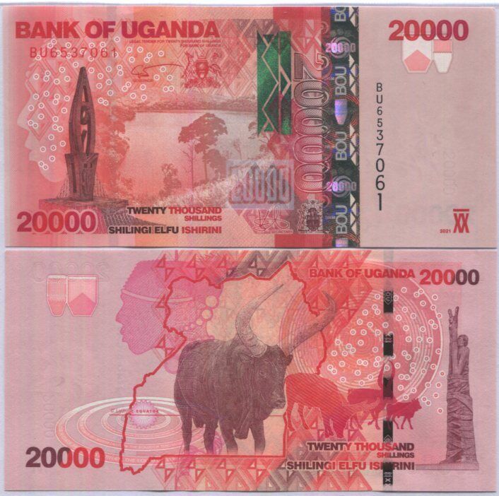 Uganda 20000 Shillings 2021 P 53 UNC