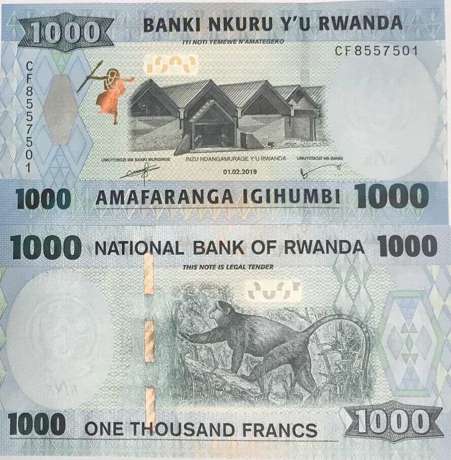 Rwanda 1000 Francs 2019 P 39 b UNC
