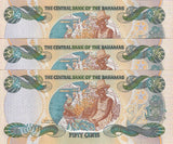 Bahamas 1/2 Dollars 2001 P 68 UNC LOT 3 PCS