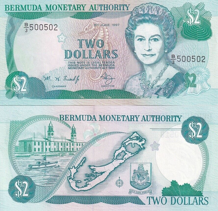 Bermuda 2 Dollars 1997 P 40 UNC