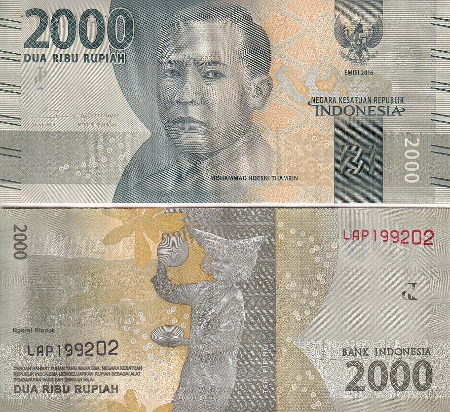 Indonesia 2000 Rupiah 2016/2016 P 155 UNC