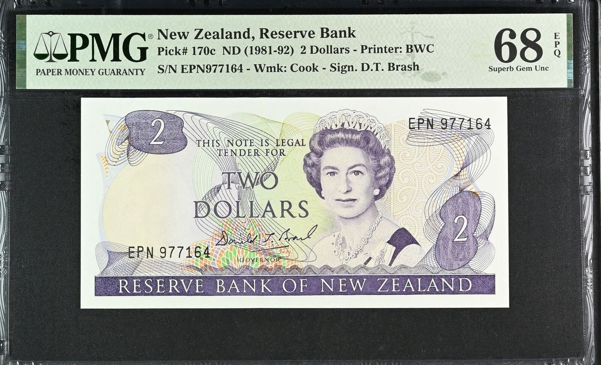 New Zealand 2 Dollars ND 1981-1992 P 170 c Superb Gem UNC PMG 68 EPQ