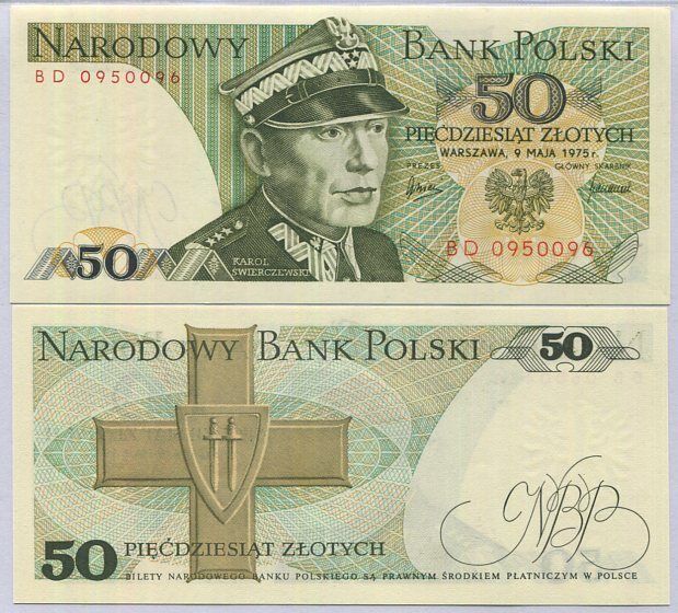 Poland 50 Zlotych 1975 P 142 a UNC