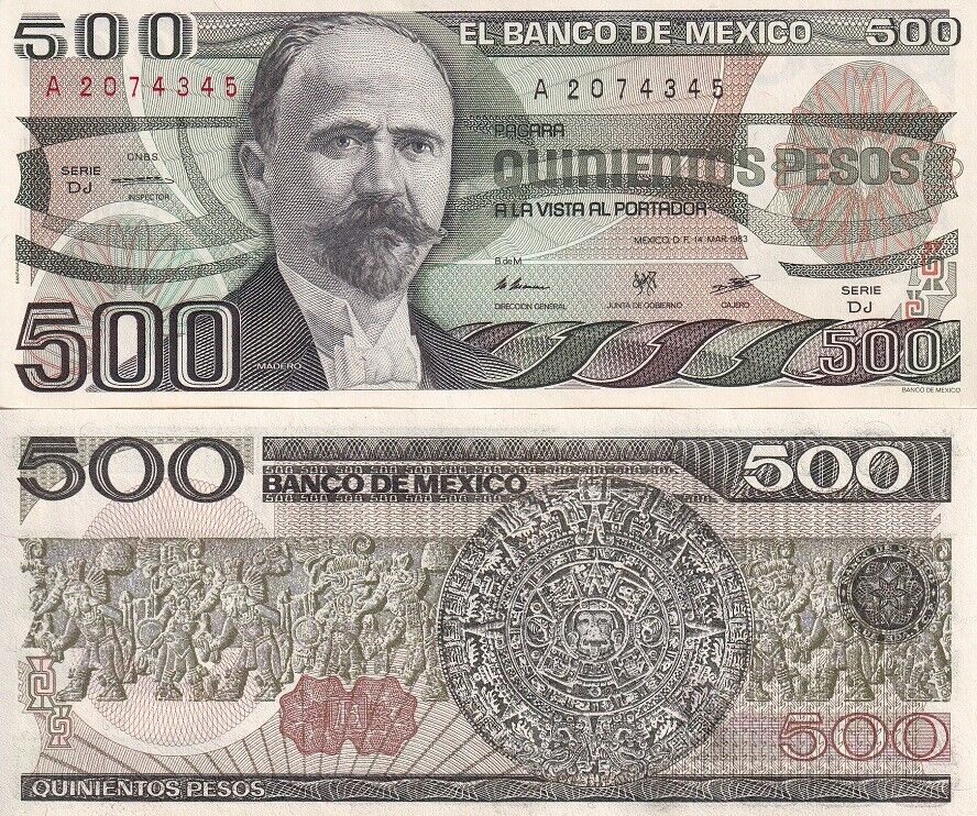 Mexico 500 Pesos 1983 P 79 a UNC