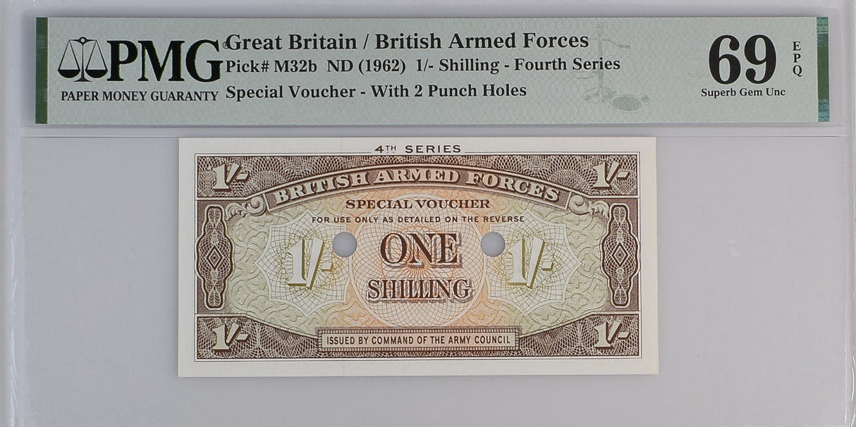 Great Britain 1 Shilling ND 1962 P M32 b Superb Gem UNC PMG 69 EPQ