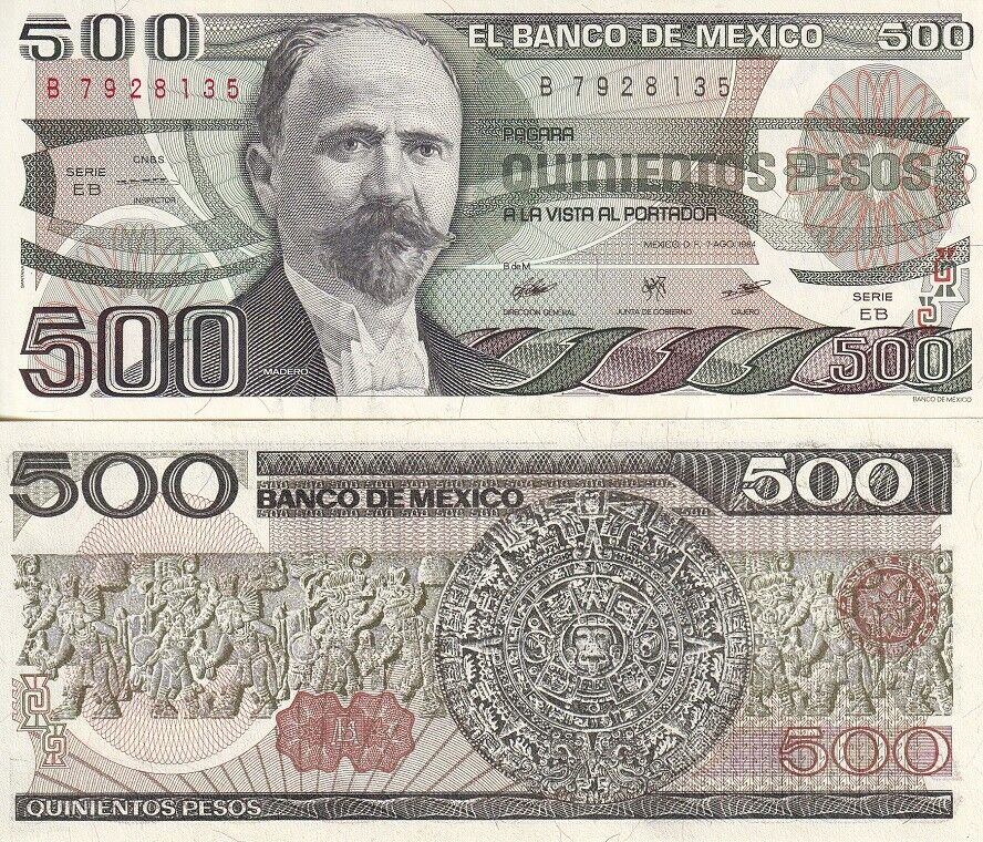 Mexico 500 Pesos 1984 P 79 b UNC