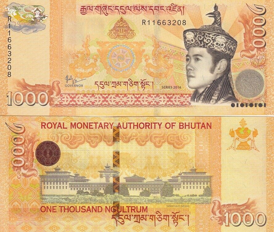 Bhutan 1000 Ngultrum 2016 P 34 AUnc