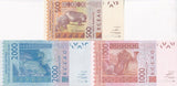 West African States Benin 500 1000 2000 Francs 2022 2023 P 215B 216B P 219B UNC