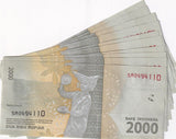 Indonesia 2000 Rupiah 2016/2020 P 155 UNC LOT 10 PCS