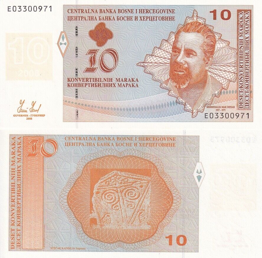 Bosnia  & Herzegovina 10 Convertible Maraka 2008 P 72 UNC