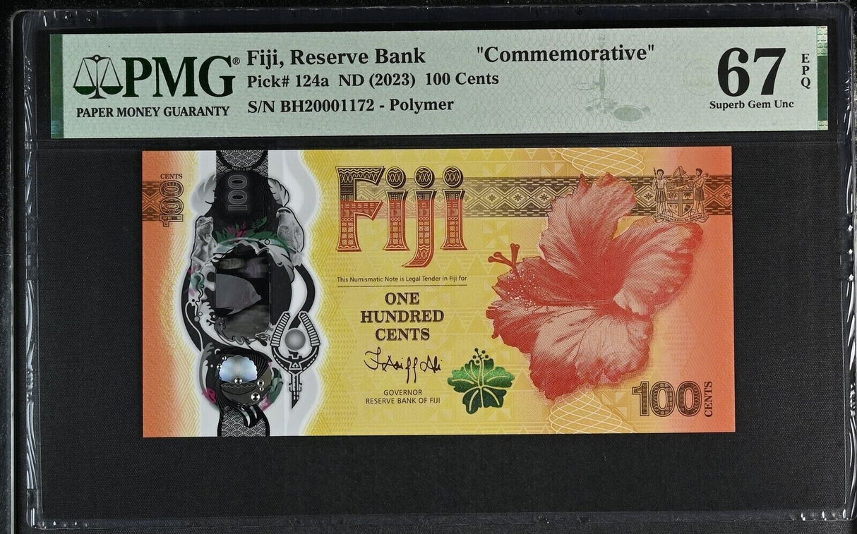 Fiji 100 Cents ND 2023 Dragon Comm. P 124 a Superb Gem UNC PMG 67 EPQ