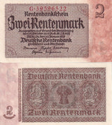 Germany 2 Rentenmark 1937 P 174 UNC NR