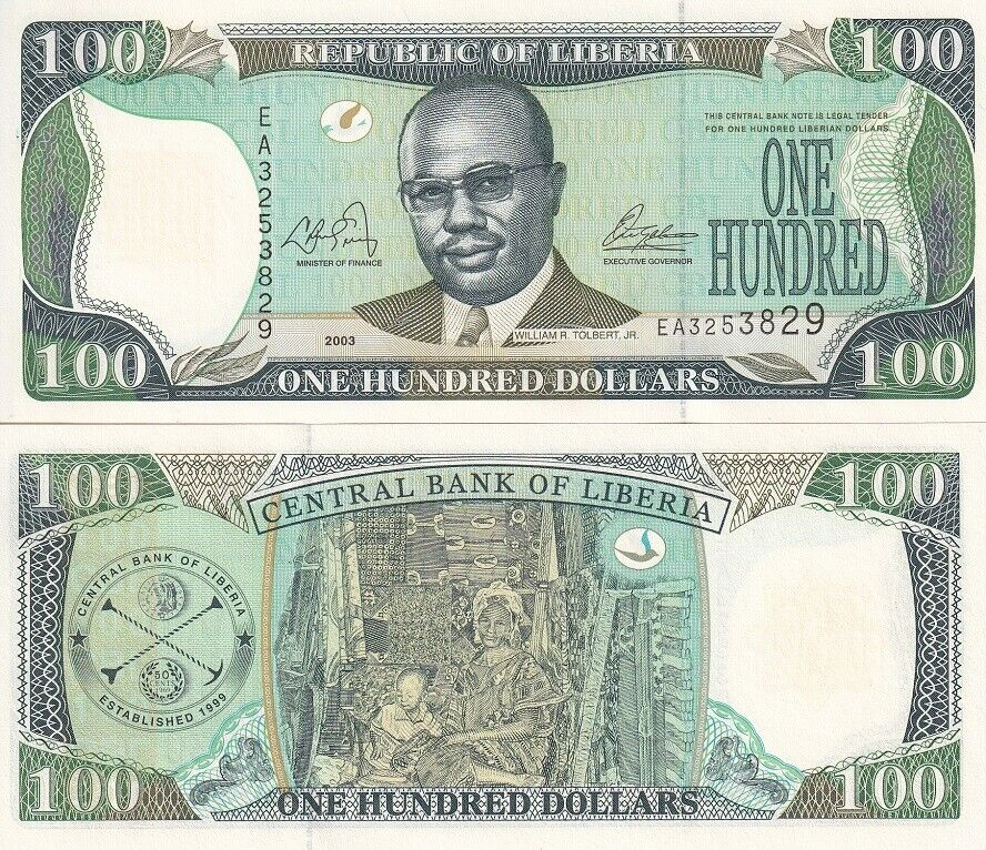 Liberia 100 Dollars 2003 P 30 a UNC