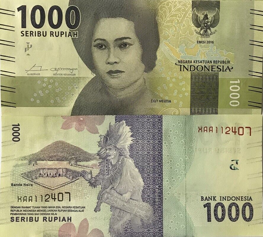 Indonesia 1000 Rupiah 2016 P 154 XAA REPLACEMENT UNC