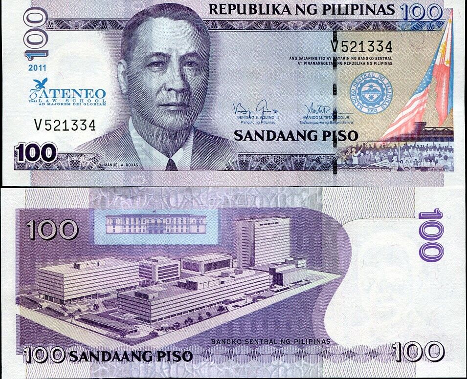 PHILIPPINES 100 PISOS PESOS 2011 P 212 LAW ATENEO 75th COMM. AUnc