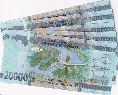 Guinea 20000 Francs 2020 P 50 UNC LOT 5 PCS
