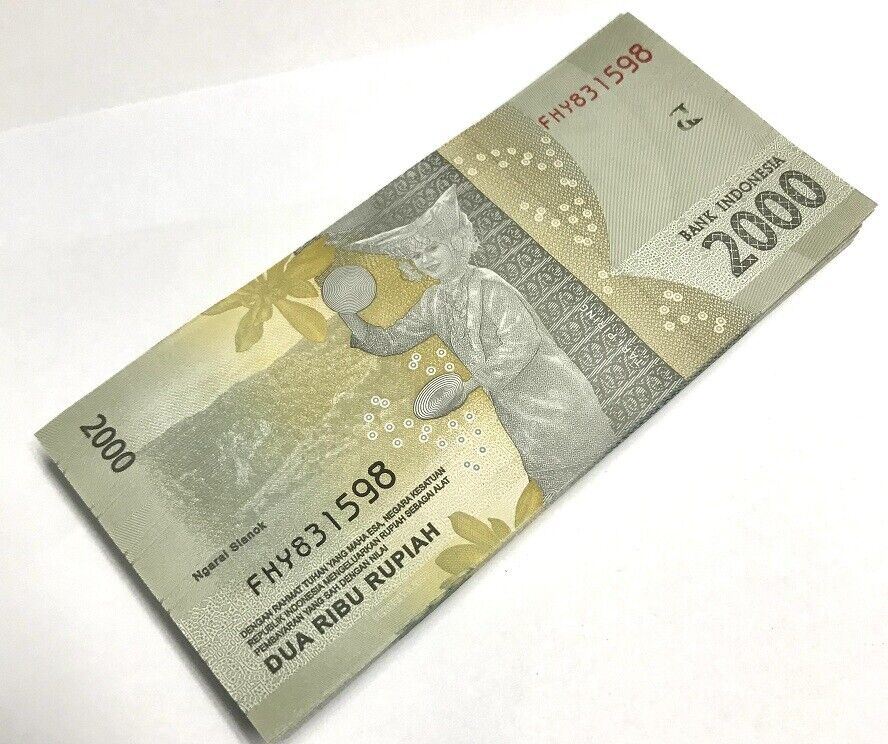 Indonesia 2000 Rupiah 2016/Mixed Year P 155 UNC LOT 20 PCS