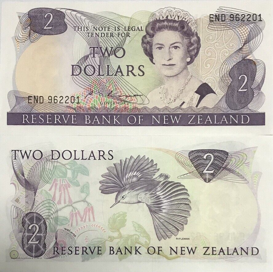 New Zealand 2 Dollars ND 1967-1981 P 170 b UNC