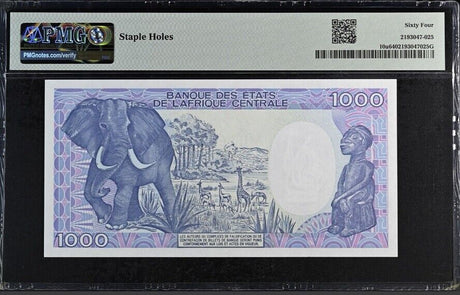 Congo 1000 Francs 1988 P 10 a Choice UNC PMG 64 (Pin Hole)