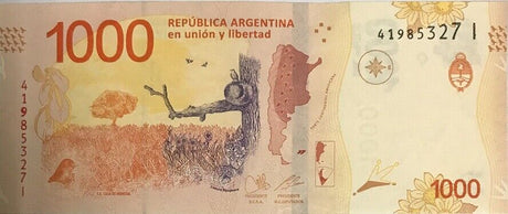 Argentina 1000 Pesos ND 2017 Suffix I P 366 UNC