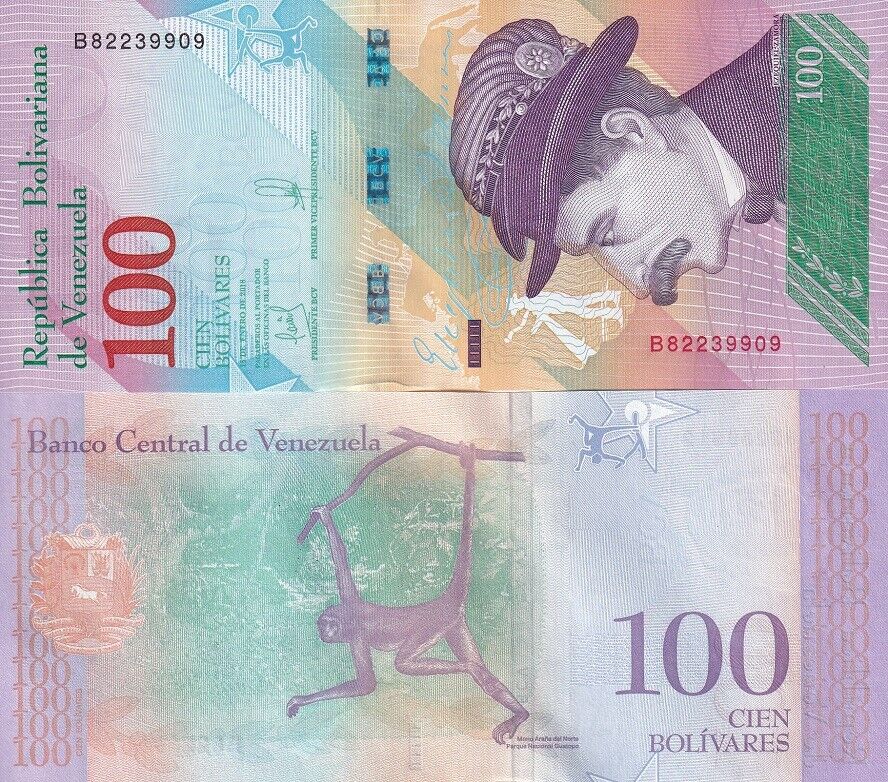 Venezuela 100 Bolivares 15 JAN 2018 P 106 UNC LOT 25 PCS